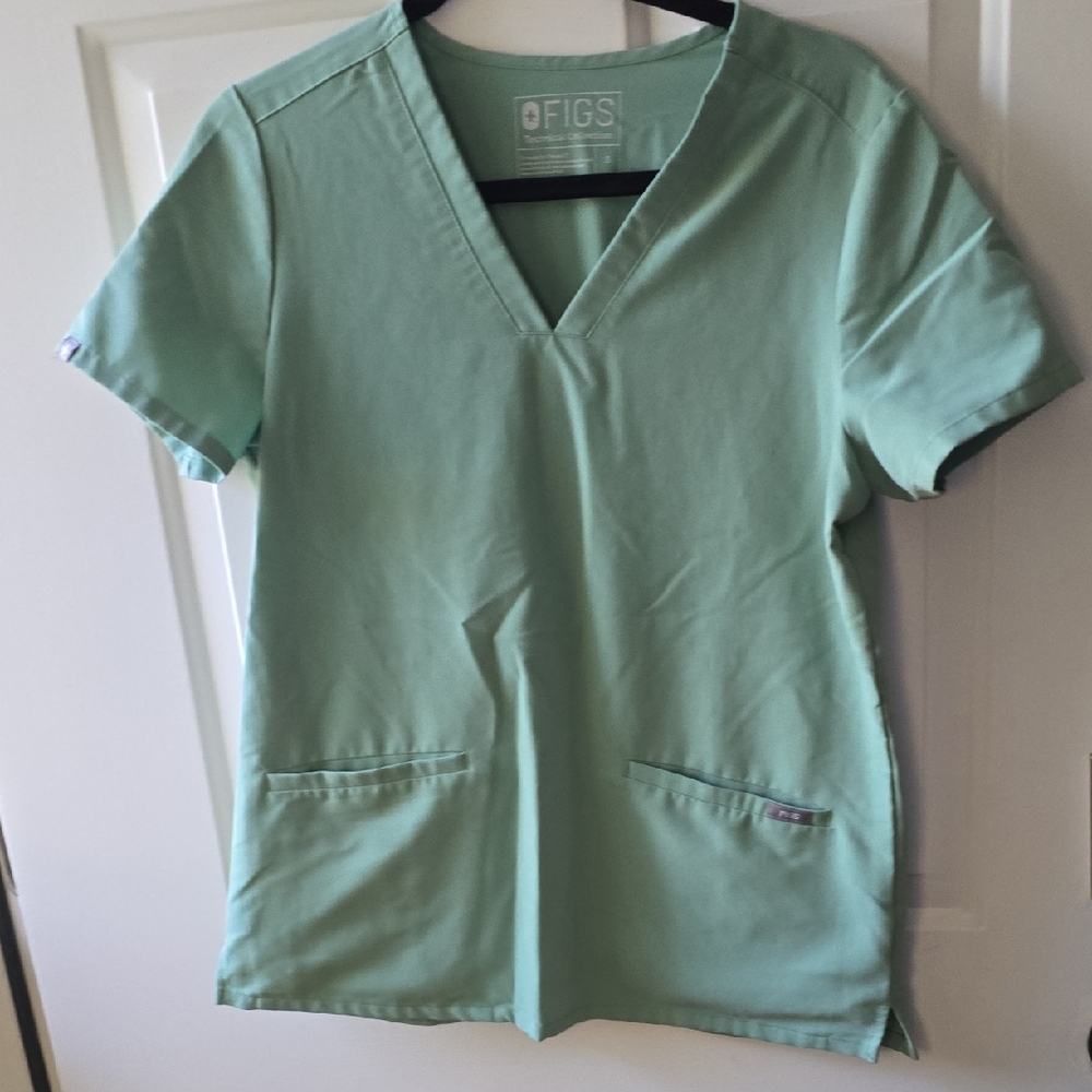 Figs Mint Green Technical Scrub Top